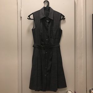 Theory Grey Chambray Button Down Dress